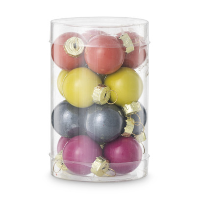 Box met kerstballen – multikleur – ø2.5 cm – set van 16
